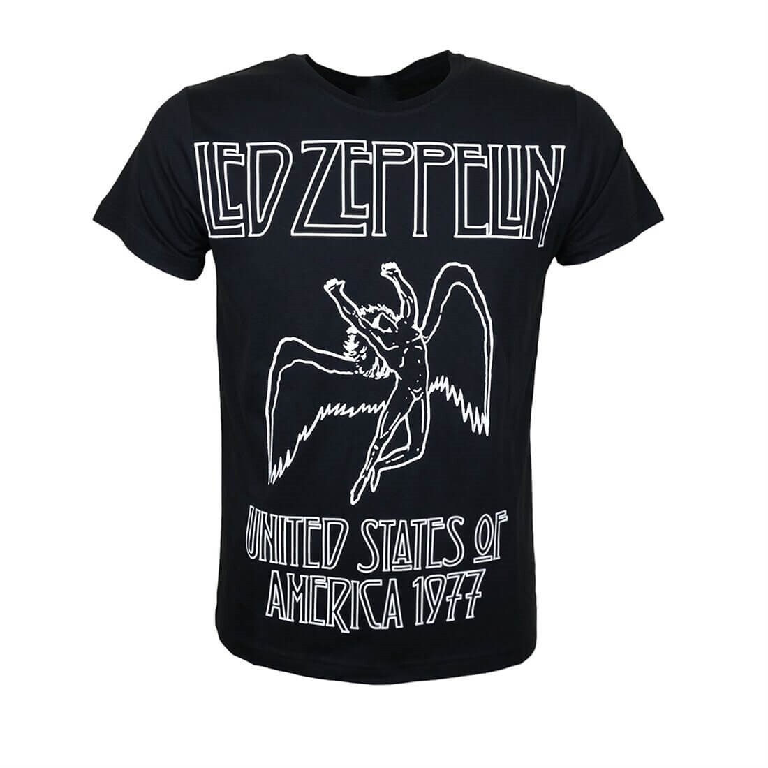 Led Zeppelin States of America T-Shirt Black 1 led-zeppelin-united-states-of-america-1977-1