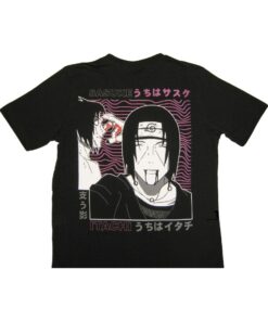 Naruto Sasuke Itachi Anime T-Shirt Black