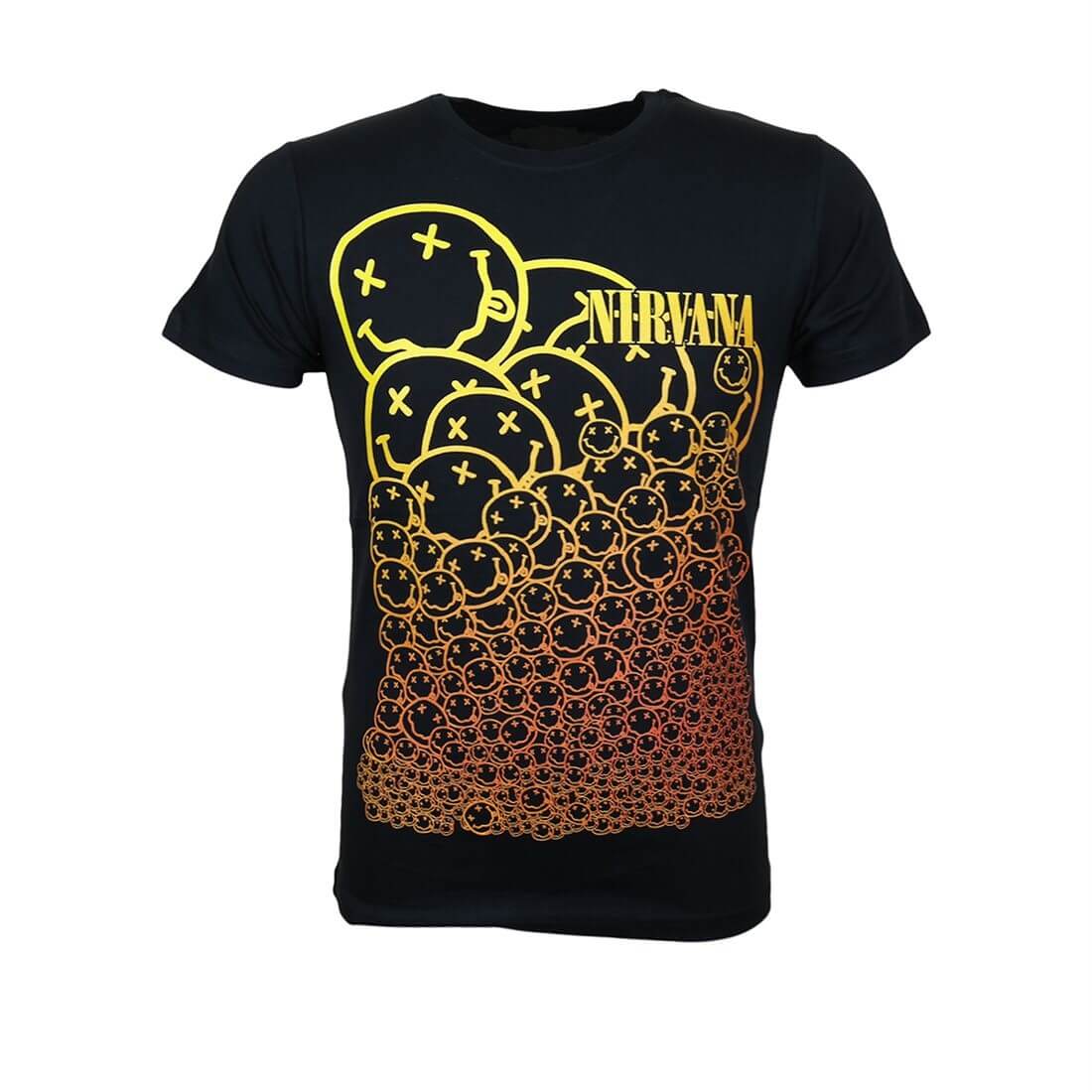 Nirvana A lot of Smiley T-shirt Black 1 Nirvana A lot of Smiley T-shirt Black
